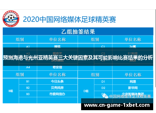 预测海港与光州亚精英赛三大关键因素及其可能影响比赛结果的分析