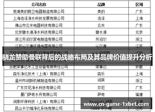 骁龙赞助曼联背后的战略布局及其品牌价值提升分析